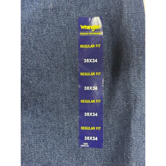 NWT Wrangler 47MWZ Men's Regular Fit Straight Leg Blue Denim Jeans - Size 38x34 - Picture 4 of 7
